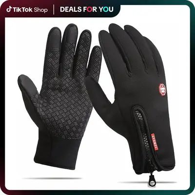 Winter Warm Gloves 1 Pair Men's and Women's Outdoor Cycling Gloves Warm Plush Lining for Sports Waterproof Windproof and Non-...