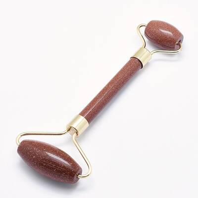 Synthetic Goldstone Brass Face Massager