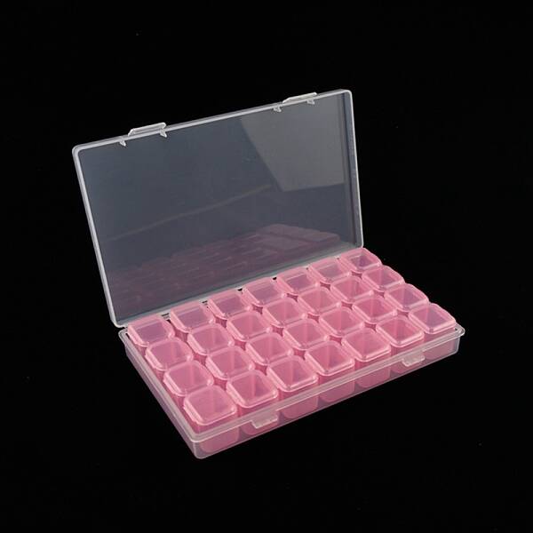 Transparent Plastic 28 Grids Bead Containers