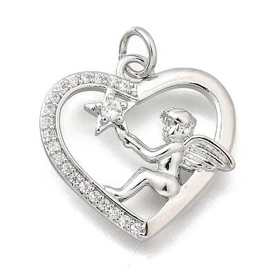 Brass Micro Pave Cubic Zirconia Pendants