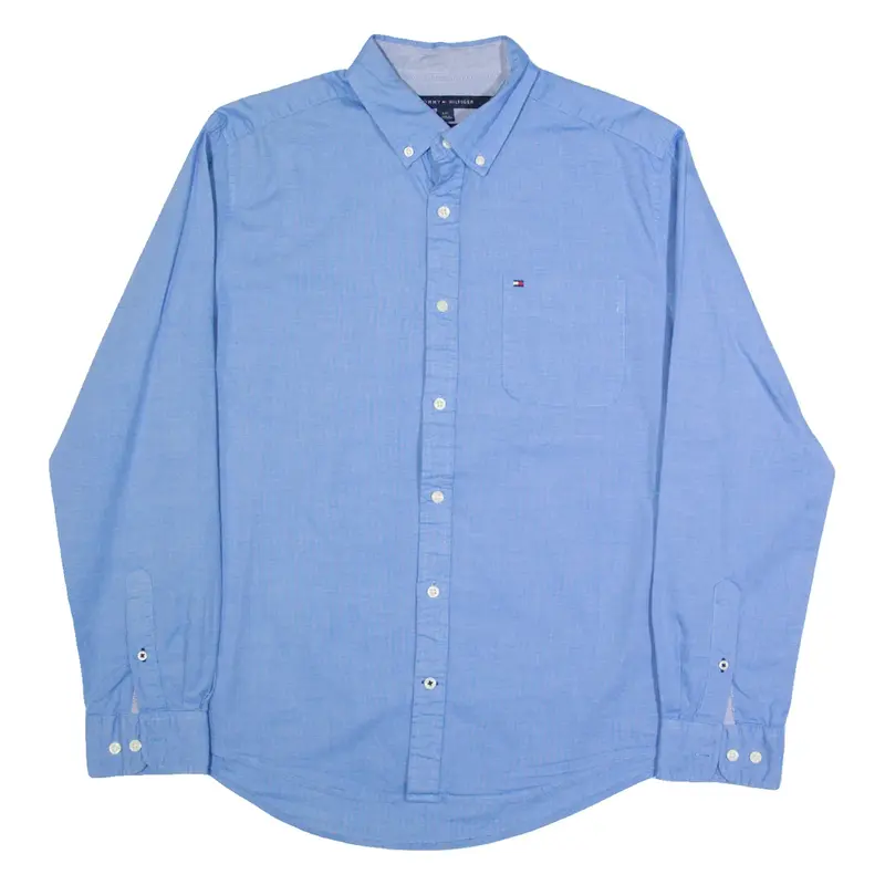 TOMMY HILFIGER Mens Shirt Blue Long Sleeve L