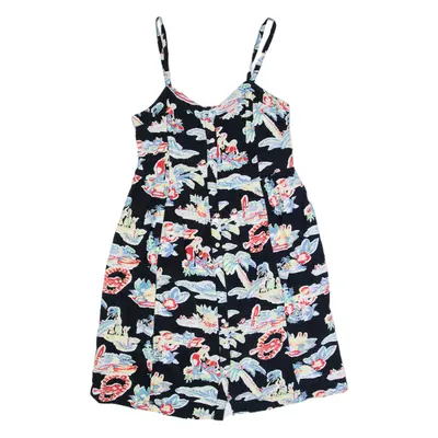 LEVI'S Womens Tea Dress Black Floral Sleeveless Knee Length L