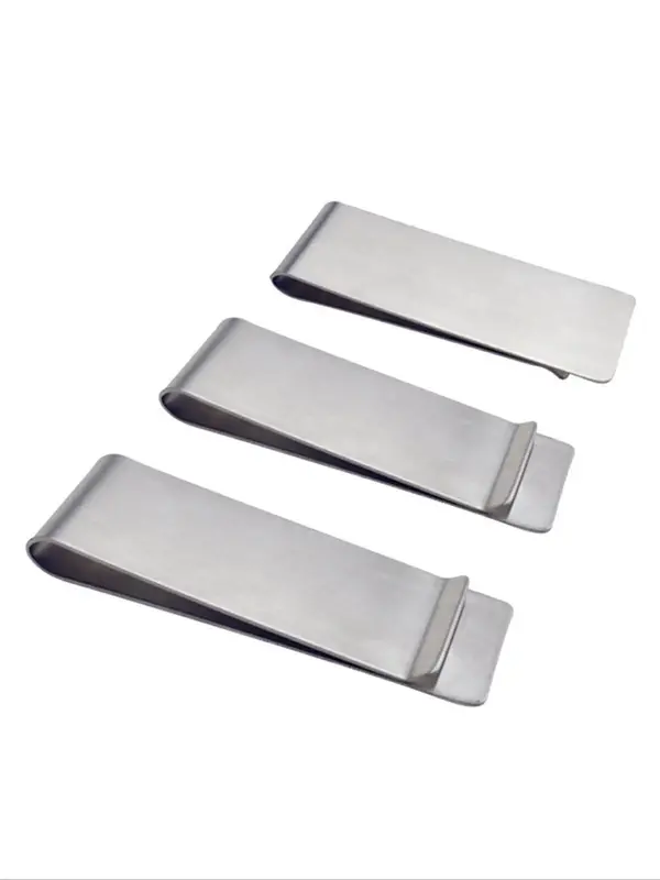 Simple Metal Money Clip for Cash and Credit Cards (1/3/6/12pcs), Fashion Money Holder, Stainless Steel Card Holder for Trav...