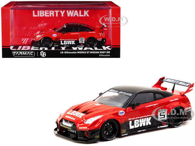 Nissan 35GT-RR LB-Silhouette WORKS GT RHD (Right Hand Drive) #5 Liberty Walk Red and Black Hobby43 Series 1/43 Diecast Model ...