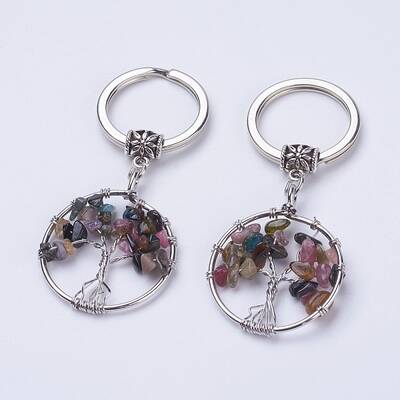 Natural Tourmaline Keychain