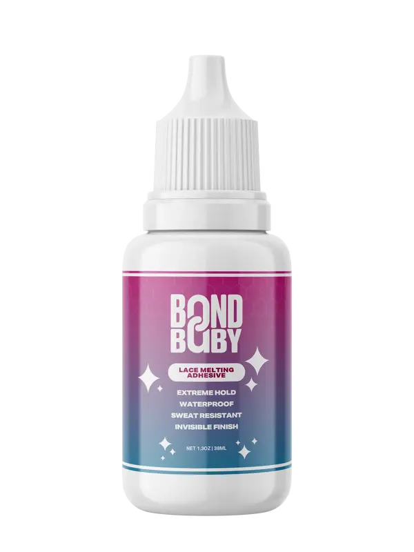 Bond Baby Lace Glue - Extreme Hold Waterproof Adhesive for Oily Skin & Scalps - 1oz Bottle - Sweat Resistant & Hydrable Finis...