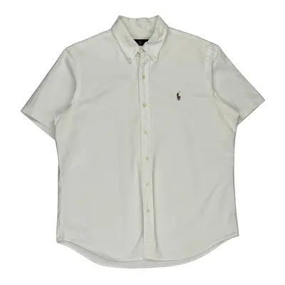 Ralph Lauren Short Sleeve Shirt - Large White Cotton