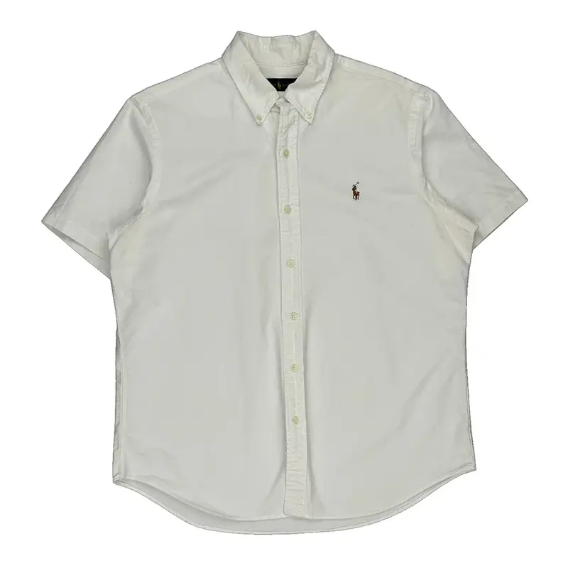 Ralph Lauren Short Sleeve Shirt - Large White Cotton
