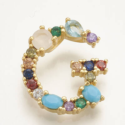 Brass Micro Pave Cubic Zirconia Pendants