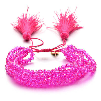 Faceted Glass Braided Bead Bracelets