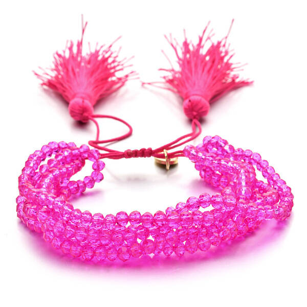 Faceted Glass Braided Bead Bracelets