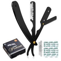 Professional Barber Straight Edge Razor, Straight Edge Razor Barber Razor For Men, Beard Razor, 100-Pack Blades Included -100...