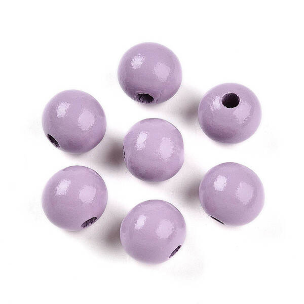 Painted Natural Wood Beads