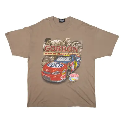 CHASE AUTHENTICS Nascar Jeff Gordon Mens T-Shirt Brown 90s USA L