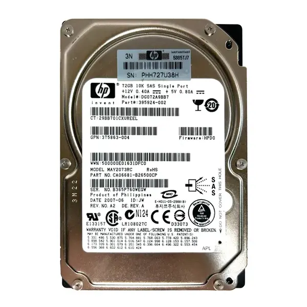 DG072A9BB7 HP 72GB 3Gb/s SAS 10000 2.5-inch 8MB Hard Drive