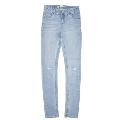 LEVI'S Distressed Jeans Blue Denim Slim Tapered Girls W24 L29