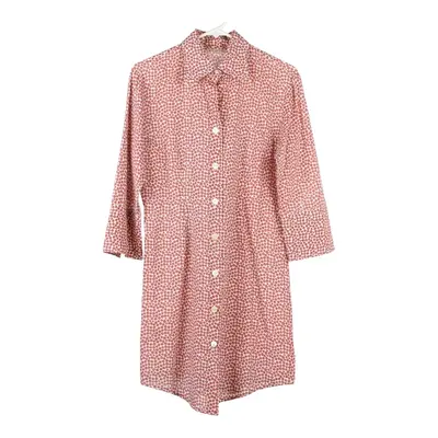 Calbros Shirt Dress - Large Red Viscose Blend