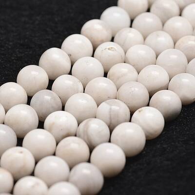 Natural White Crazy Lace Agate Bead Strands