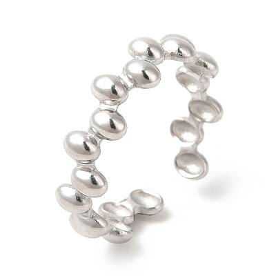 Non-Tarnish 304 Stainless Steel Oval Wrap Open Cuff Ring for Women