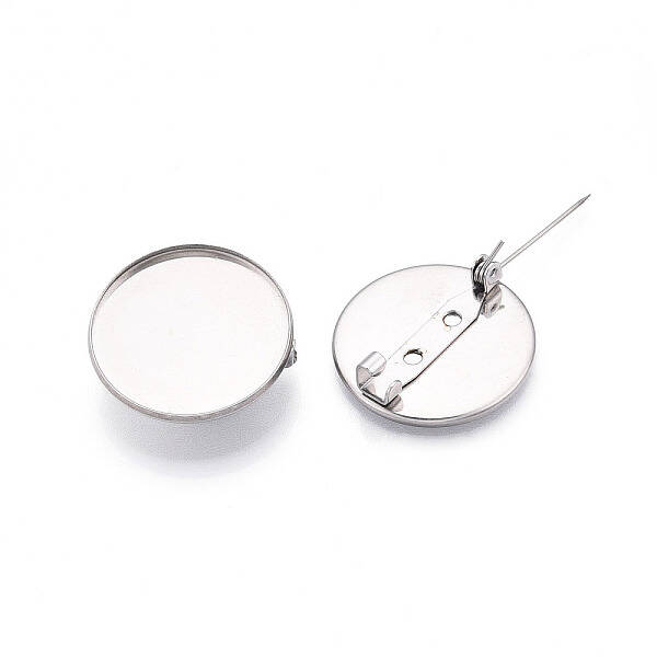 304 Stainless Steel Brooch Cabochon Settings