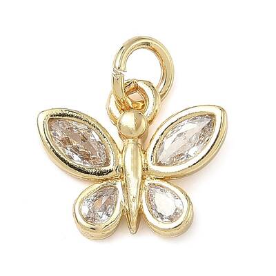 Brass Micro Pave Cubic Zirconia Charms