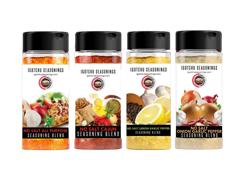 Igotchu Seasonings No Salt Bundle - Traditional Garlic Flavorful Spice Blend for Low Sodium Diets & Versatile Cooking Options...