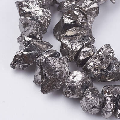 Electroplated Natural Quartz Crystal Bead Strands