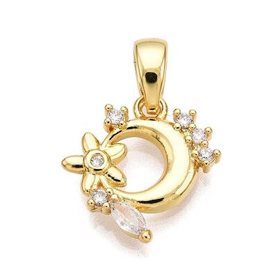 Brass Micro Pave Cubic Zirconia Pendants