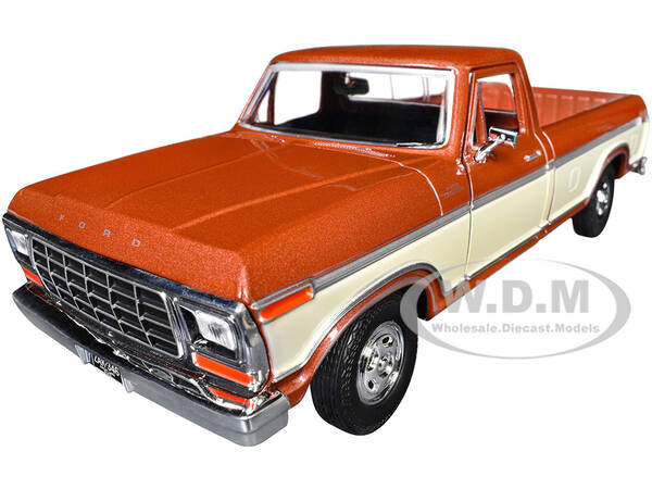 1979 Ford F-150 Custom Pickup Truck Brown Metallic and Cream Timeless Legends Series 1/24 Diecast Model Car by Motormax