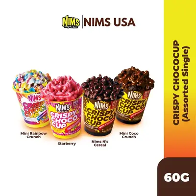 NIMS 2.1 oz Crispy Choco Cup, Assorted Flavors, Chocolate and Cereal, Ready to Eat, 2 Mini, Snack