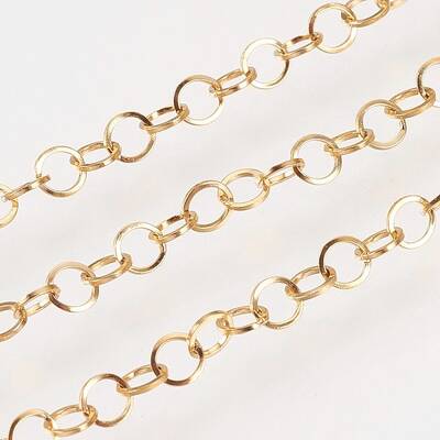 Ion Plating(IP) Handmade 304 Stainless Steel Rolo Chains