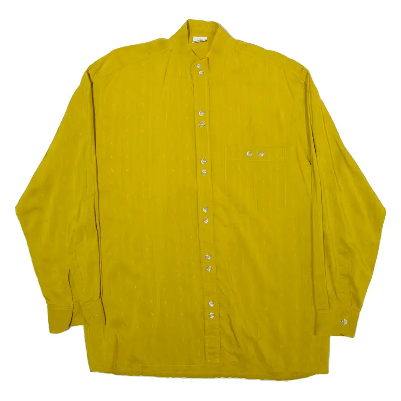 Mens Plain Shirt Brown Long Sleeve M