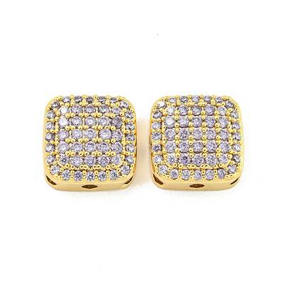 Brass Micro Pave Cubic Zirconia Multi-Strand Links