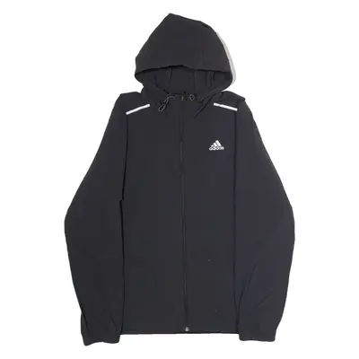ADIDAS Mens Rain Jacket Black Hooded L