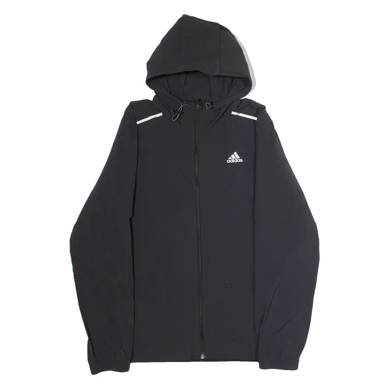 ADIDAS Mens Rain Jacket Black Hooded L