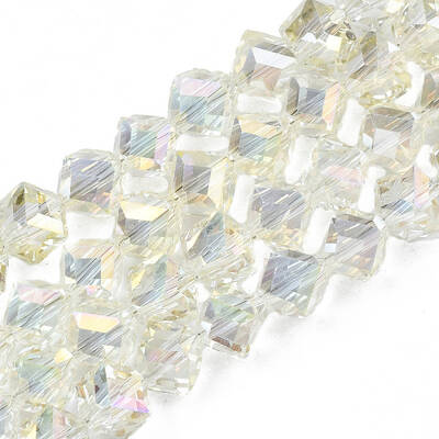 Electroplate Transparent Glass Beads Strands