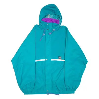 AQUA GUARD Mens Rain Jacket Blue Hooded L