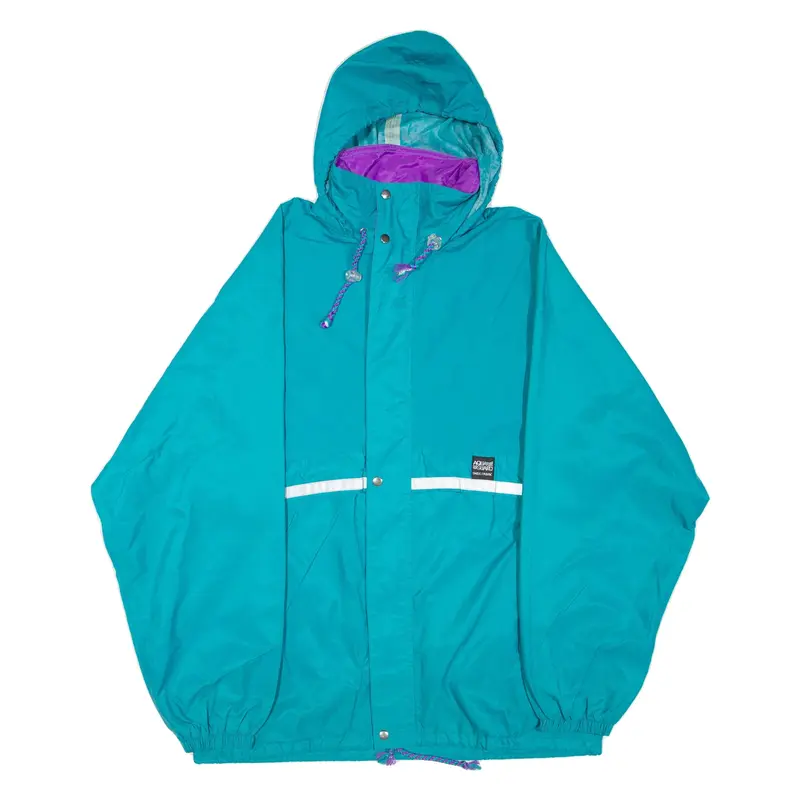 AQUA GUARD Mens Rain Jacket Blue Hooded L