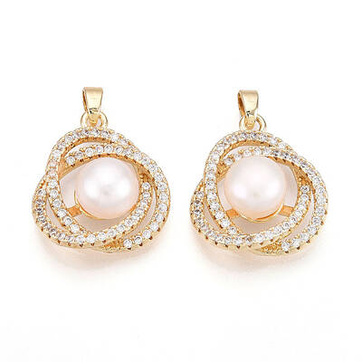 Natural Cultured Freshwater Pearl Rose Pendants