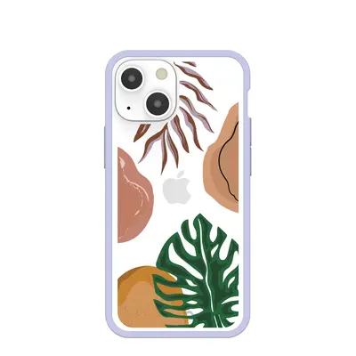 Clear Abstract Botanics iPhone 13 Mini Case With Lavender Ridge