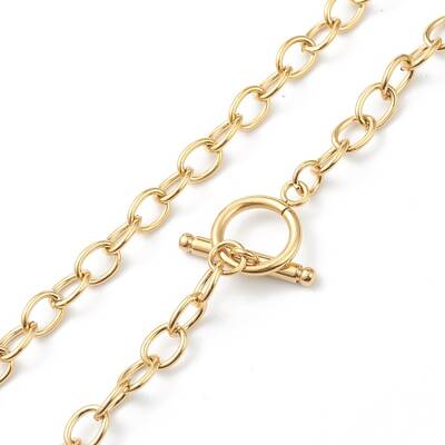 PVD Vacuum Plating 304 Stainless Steel Cable Chain Necklaces