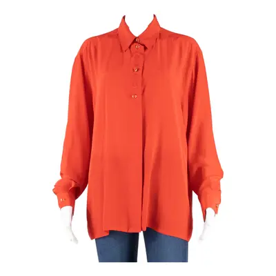 SIXTH SENSE Womens Shirt Blouse Red Collared Long Sleeve L