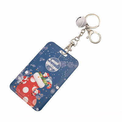 Christmas Themed Plastic Keychain Card Sleeve