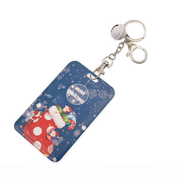 Christmas Themed Plastic Keychain Card Sleeve