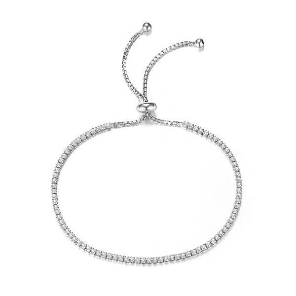 Rhodium Plated 925 Sterling Silver Adjustable Bracelet