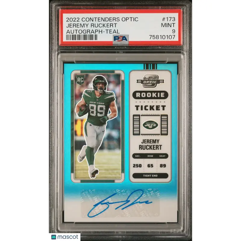 Jeremy Ruckert PSA 2022 Panini Contenders Optic #173 Autograph Teal 9