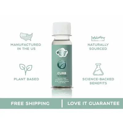CURB - Sugar-Free Blueberry Lemon Terpene Wellness Vitamins Supplement Health Shots - Munchies Control, Low-Calorie Refreshin...