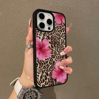 Premium Magnetic Case for iPhone11/12/13/14/15/16/promax Leopard print with pink flowers MagSafe Ready,Anti-Fall, Ultra-Thin ...