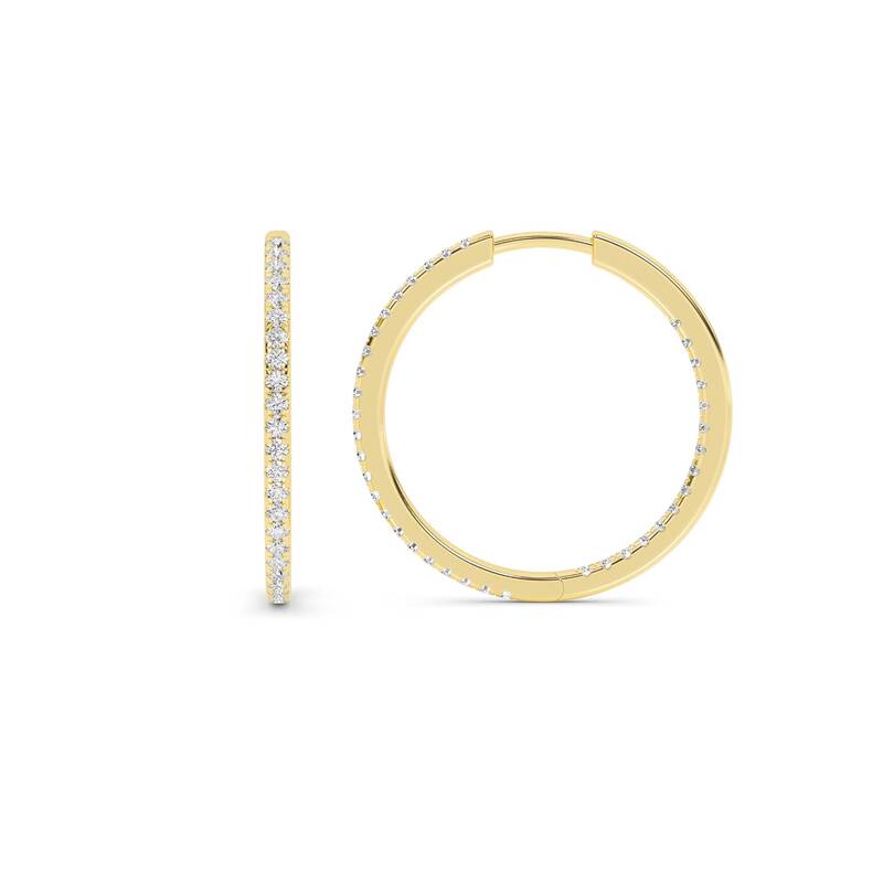 Essential Inside Out Lab Diamond Hoop Earrings | 14K Yellow Gold 1/2 ct. tw.