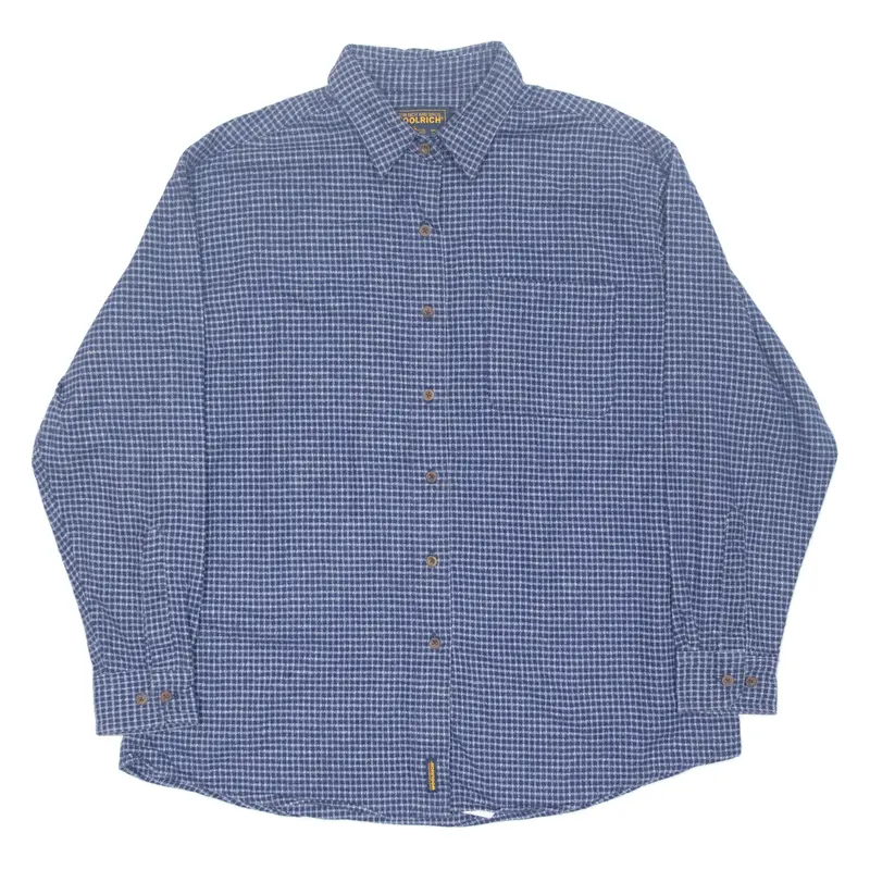 WOOLRICH Womens Flannel Shirt Blue Check Long Sleeve L